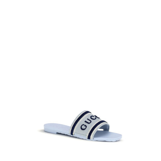 Gucci Blue Cotton Sandals