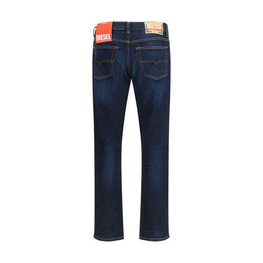 Diesel Blue Cotton Relaxed Fit Jeans