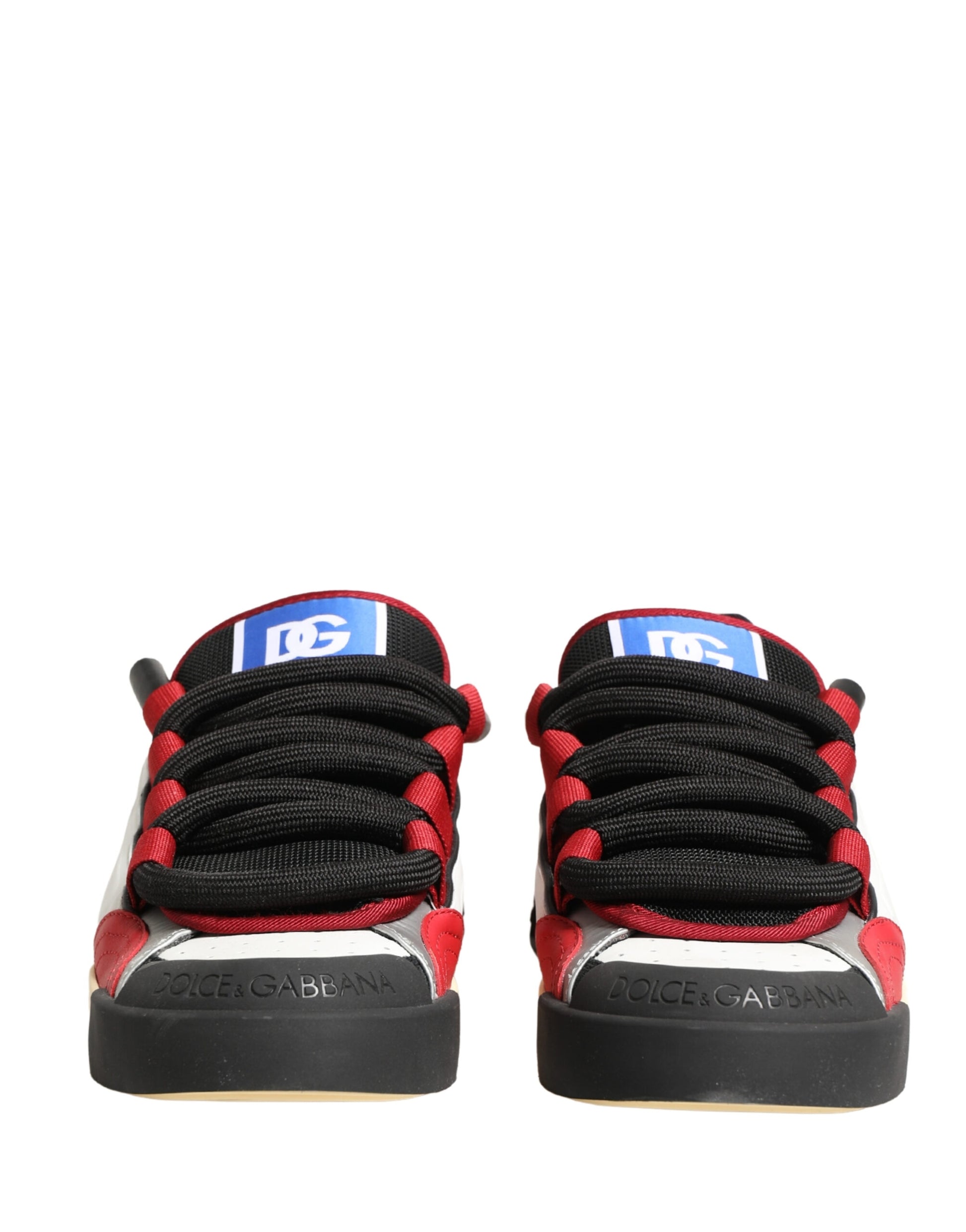 Dolce & Gabbana Multicolor Leather DG Logo Low Top Sneakers Shoes