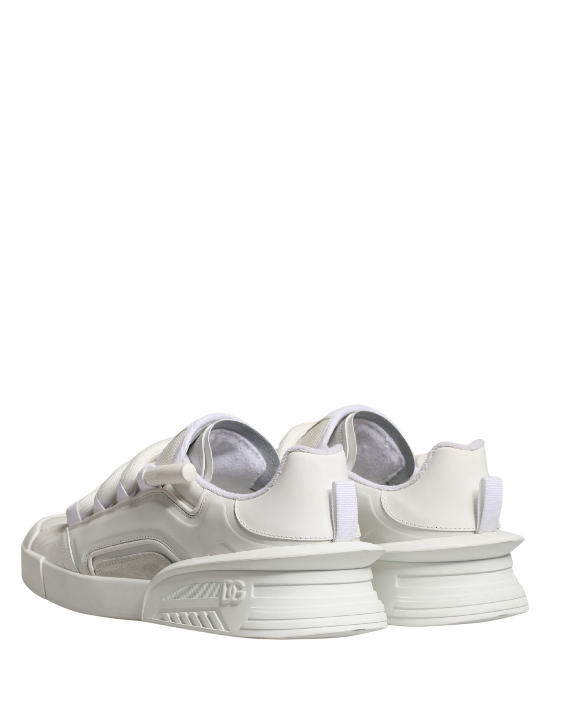 Dolce & Gabbana White Calfskin Leather Low Top Sneakers Shoes
