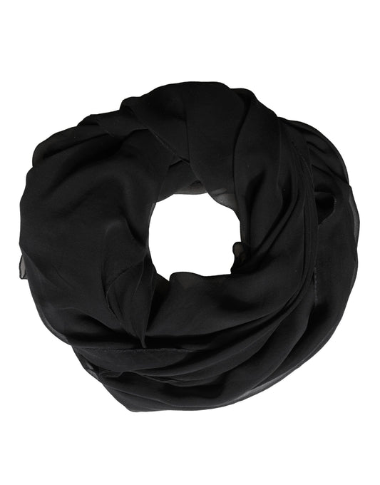 Dolce & Gabbana Black Silk Neck Wrap Shawl Stole 167cm x 126cm Scarf