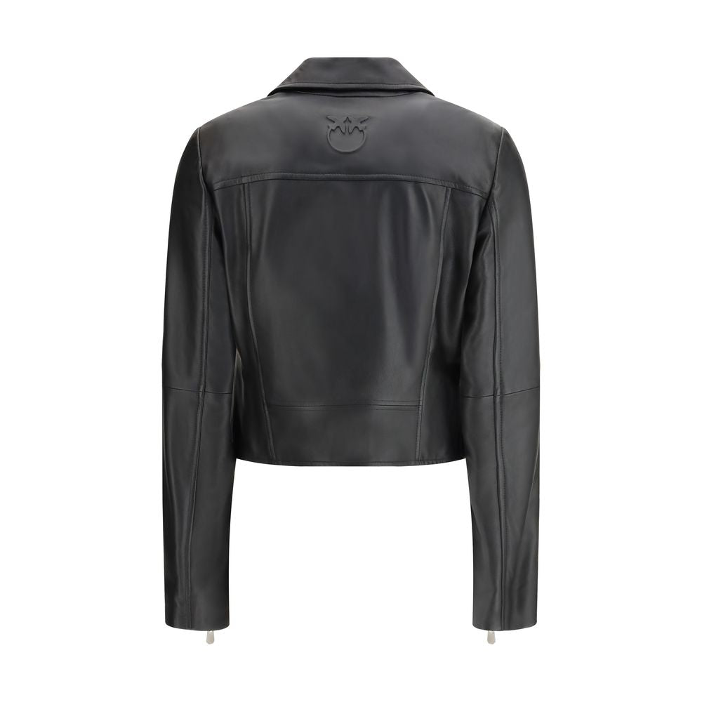 PINKO Black Leather Jacket