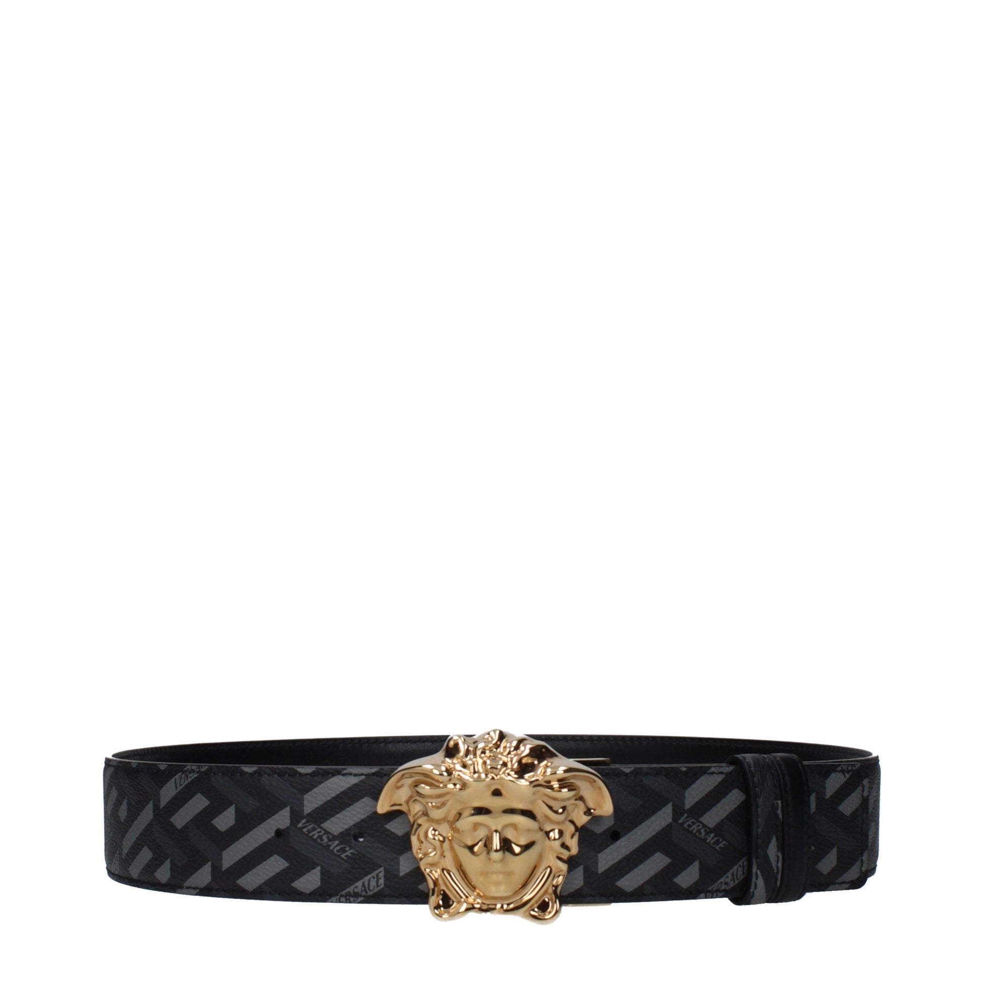 Versace Gray Polyester Regular Belt