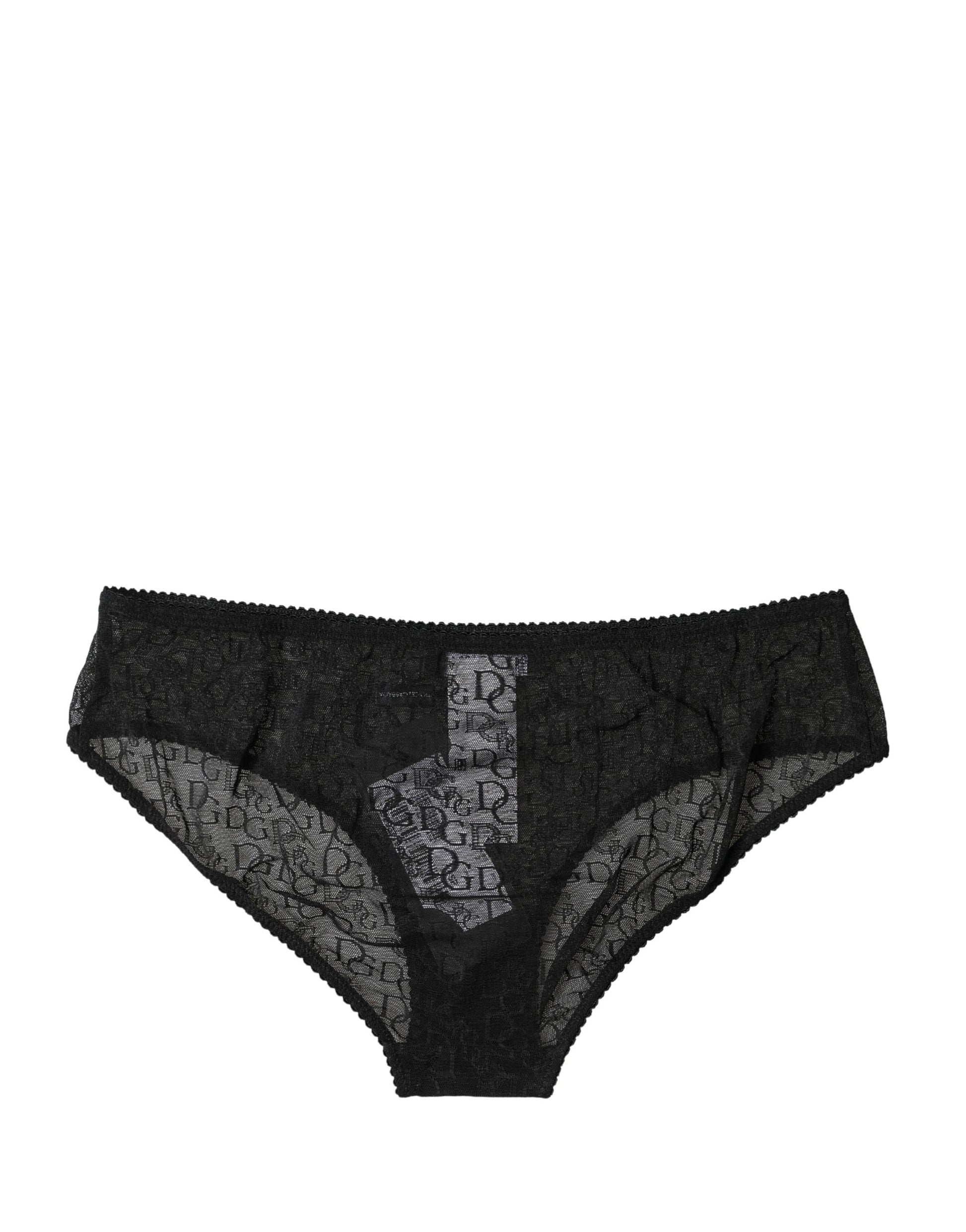 Dolce & Gabbana Black Nylon Stretch Mid Waist Brief Underwear