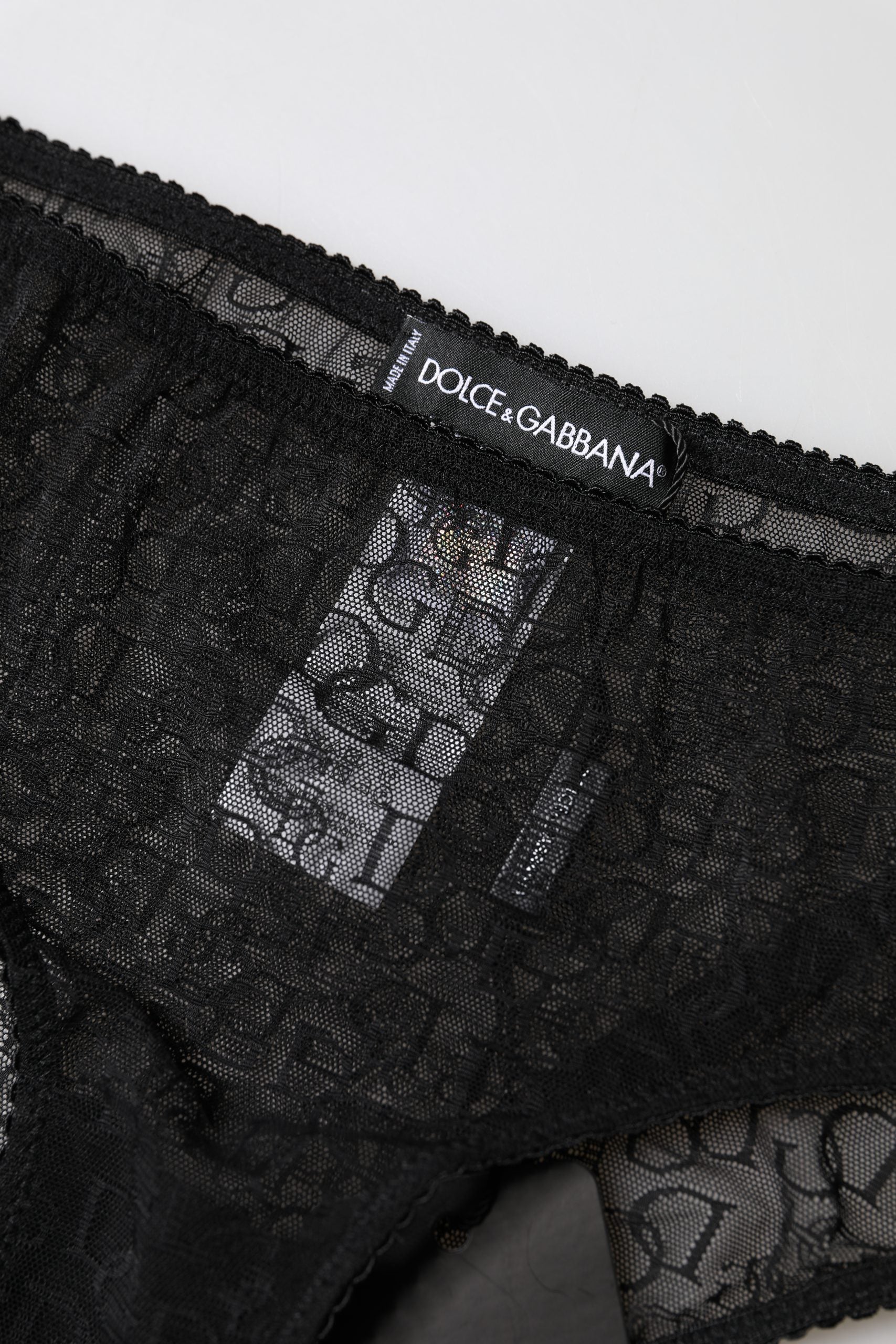Dolce & Gabbana Black Nylon Stretch Mid Waist Brief Underwear
