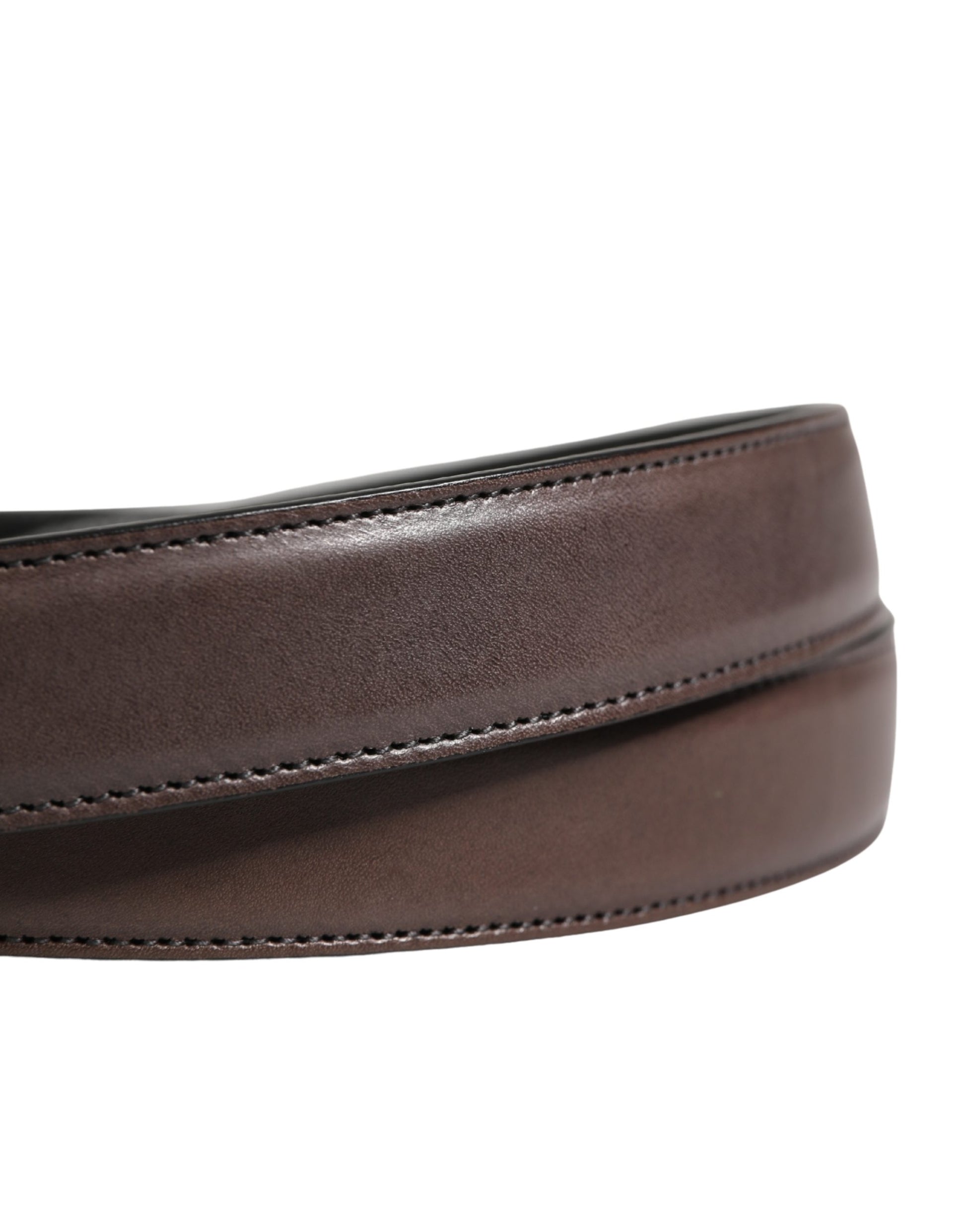Dolce & Gabbana Men Brown Classic Leather Metal Buckle Belt
