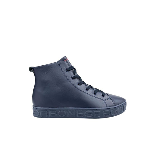 Borbonese Blue Genuine Leather Men Sneaker