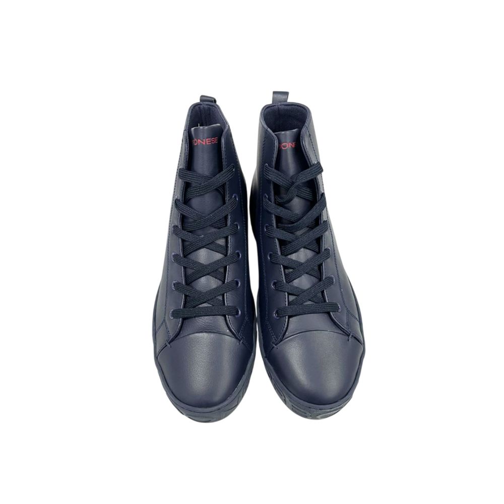 Borbonese Blue Genuine Leather Men Sneaker