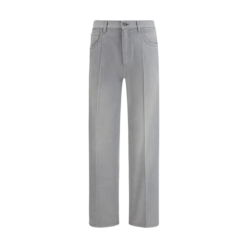 Prada Gray Cotton Straight-Leg Jeans - Qutton