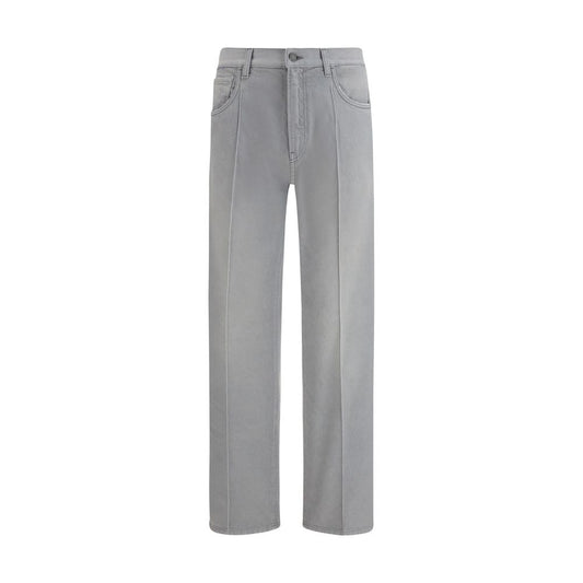 Prada Gray Cotton Straight-Leg Jeans - Qutton