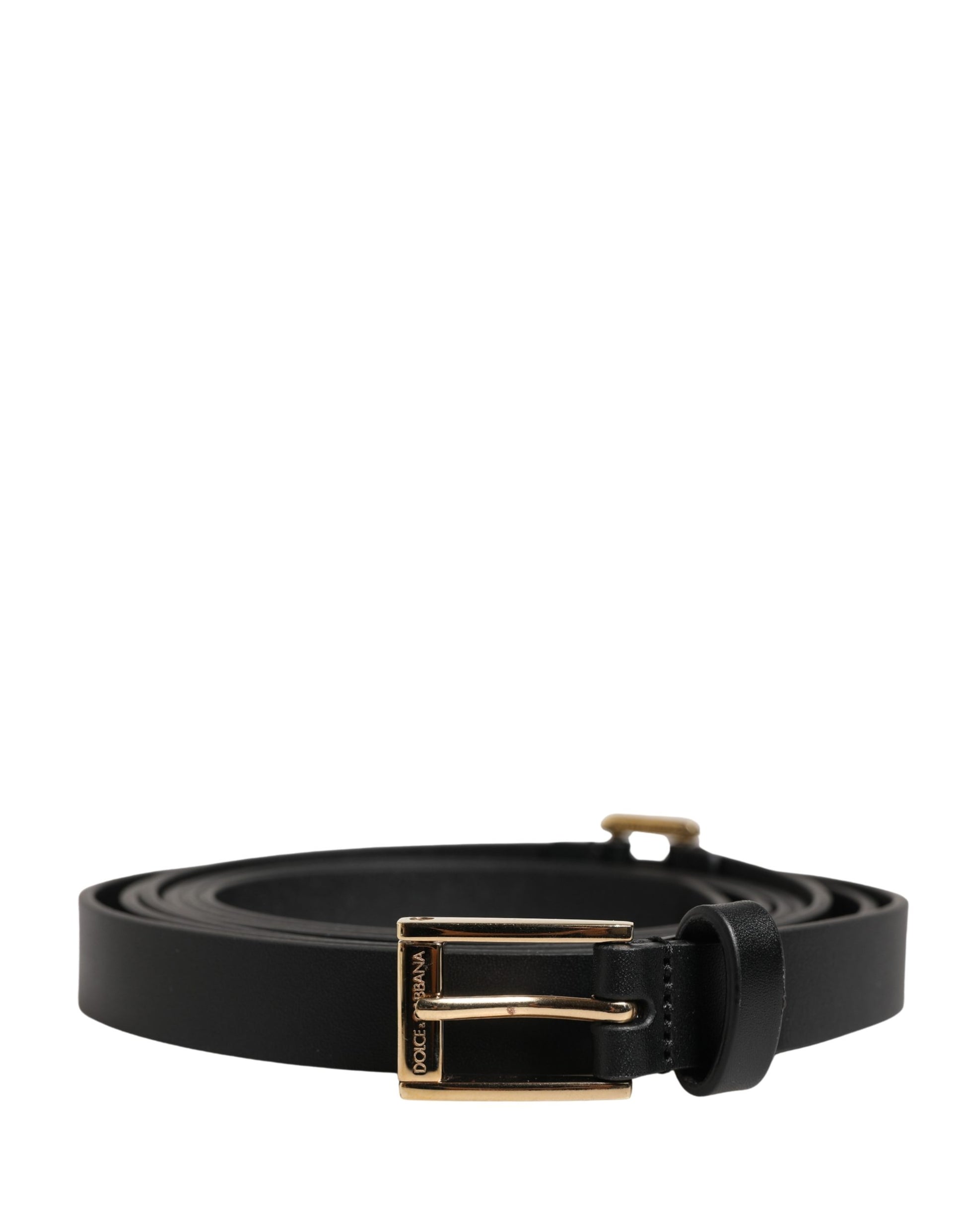Dolce & Gabbana Belt Men Black Leather Classic Metal Buckle