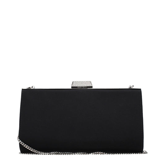 Jimmy Choo Black Satin Clutch Bag