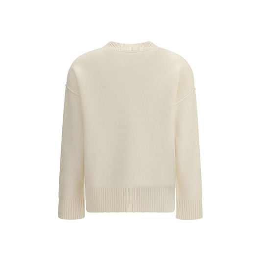 Ami Paris Beige Fleece Wool Sweatshirt - Qutton