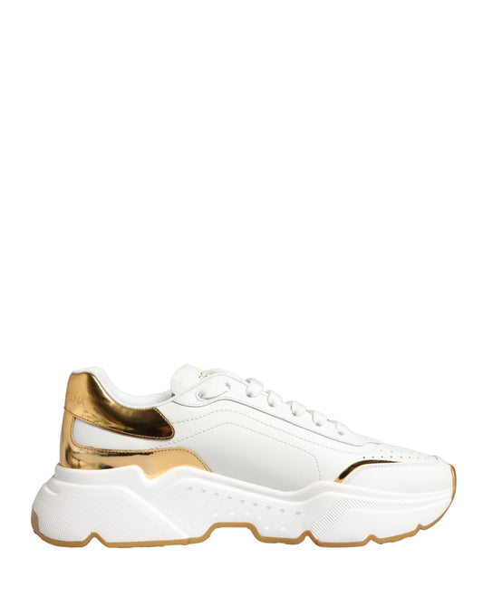 Dolce & Gabbana White Gold Daymaster Low Top Sneakers Shoes - Qutton
