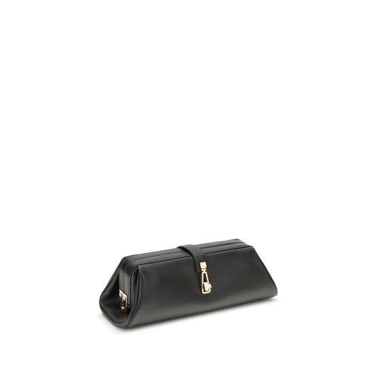 Gabriela Hearst Black Calf Leather Bos Taurus Clutch Bag