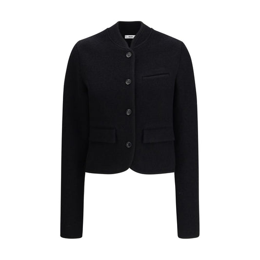 RIER Black Fleece Wool Coat