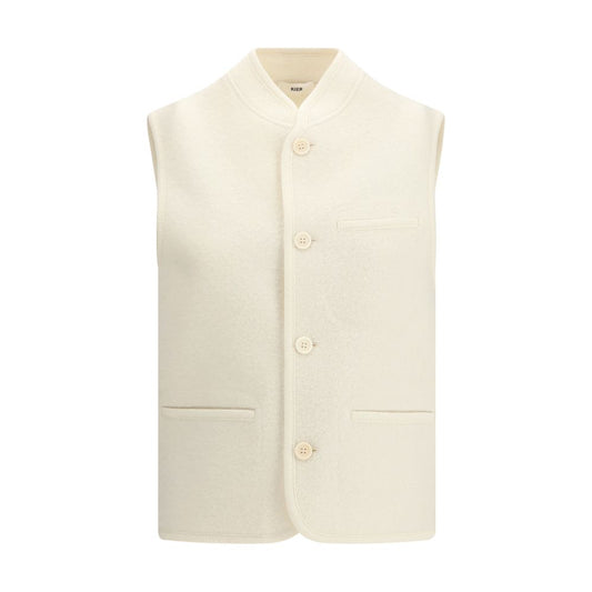 RIER White Fleece Wool Sleveless Jacket
