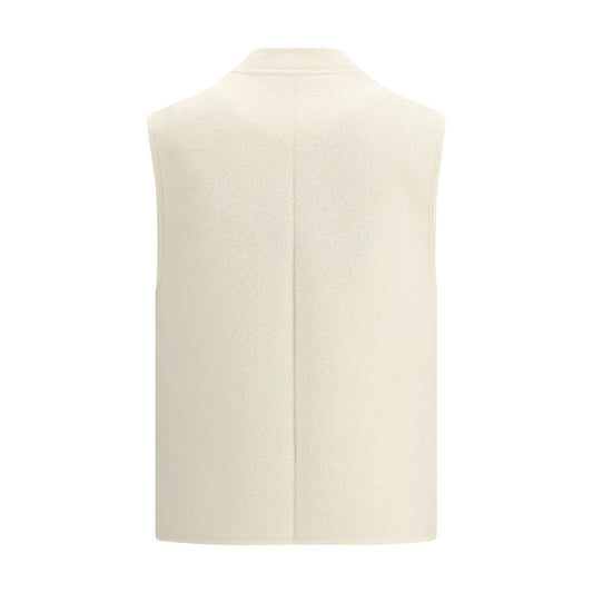 RIER White Fleece Wool Sleveless Jacket