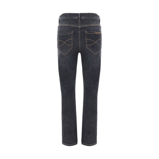 Brunello Cucinelli Black Cotton Skinny Jeans