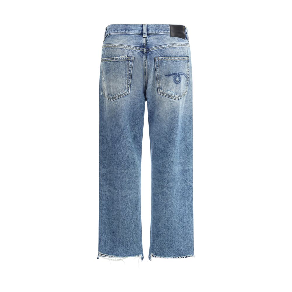 R13 Blue Cotton Boyfriend Jeans