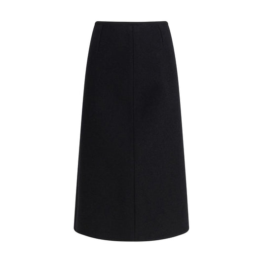 RIER Black Fleece Wool Skirt