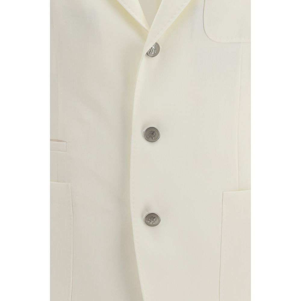 Brunello Cucinelli White Linen Blazer