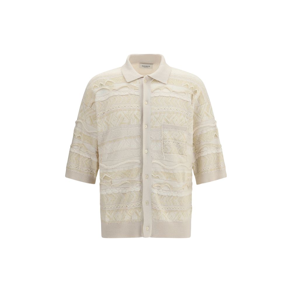 Laneus White Cotton Polo Shirt