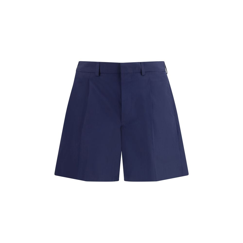Prada Blue Cotton Bermuda Shorts - Qutton