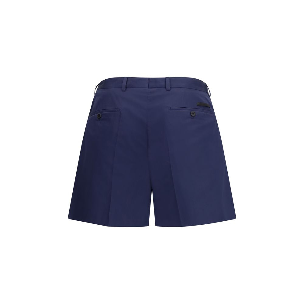 Prada Blue Cotton Bermuda Shorts - Qutton