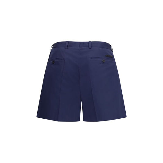 Prada Blue Cotton Bermuda Shorts - Qutton