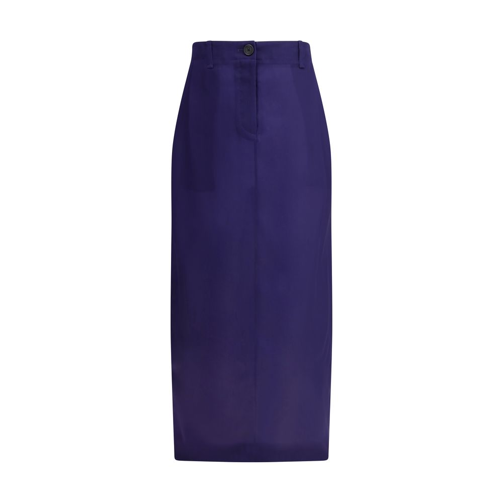 Khaite Multicolor Silk Midi Skirt