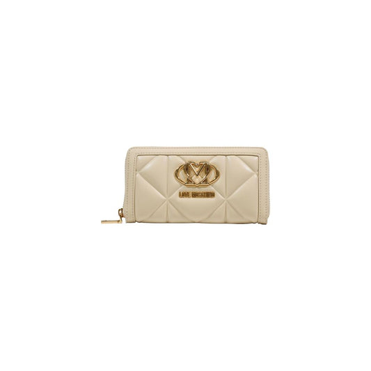 Love Moschino Cream Artificial Leather Wallet - Qutton