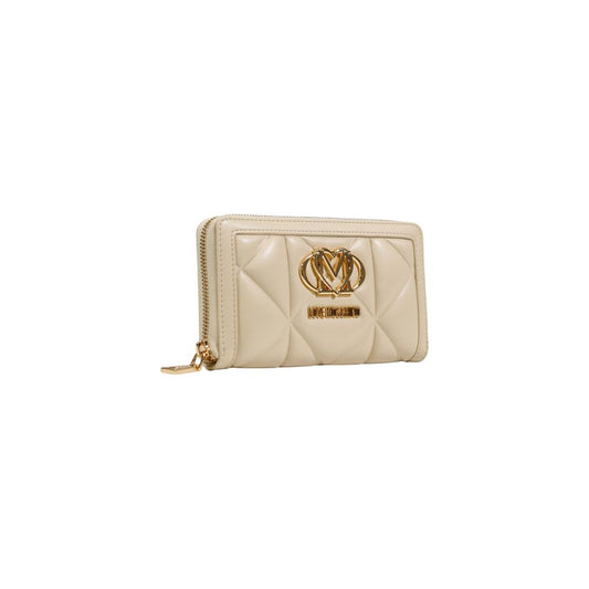 Love Moschino Cream Artificial Leather Wallet - Qutton