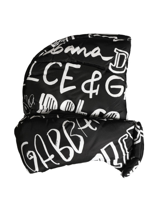 Dolce & Gabbana Black Logo Print Whole Head Wrap Capello Hat