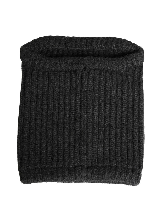 Dolce & Gabbana Black Cashmere Knitted Men Winter Neck Warmer Hat