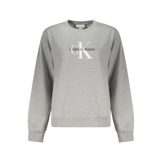 Calvin Klein Grigio Cotton Women Sweatshirt