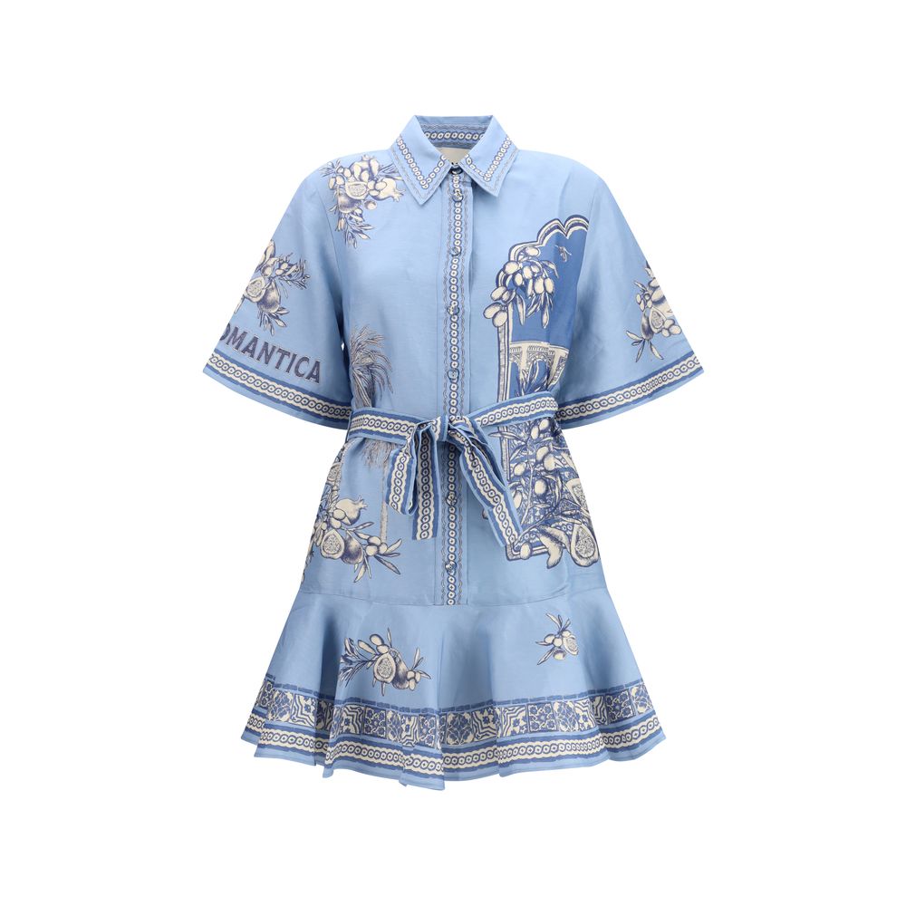 Alemais Blue Linen Casual Dress - Qutton