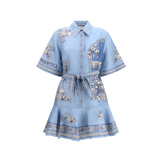 Alemais Blue Linen Casual Dress - Qutton