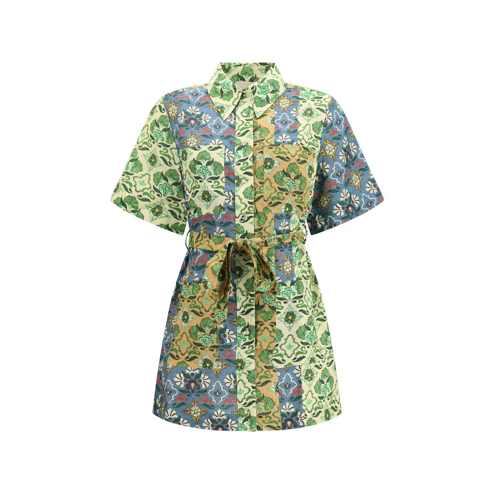 Alemais Multicolor Linen Casual Dress - Qutton