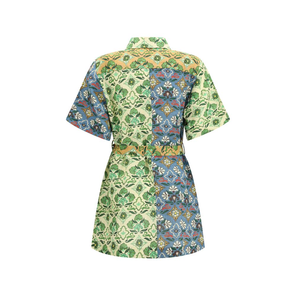 Alemais Multicolor Linen Casual Dress - Qutton