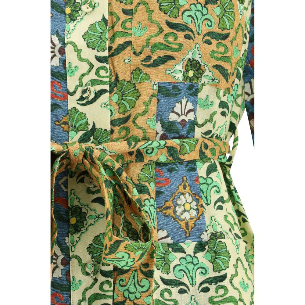 Alemais Multicolor Linen Casual Dress - Qutton