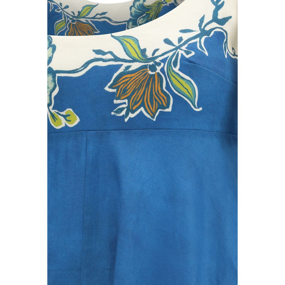 Alemais Blue Linen Casual Dress - Qutton