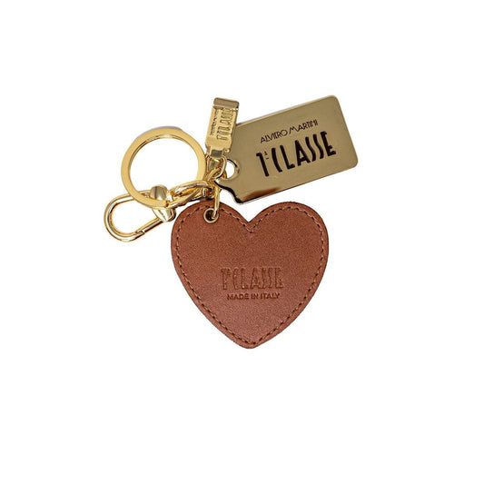 Alviero Martini Prima Classe Beige Leather Keychain