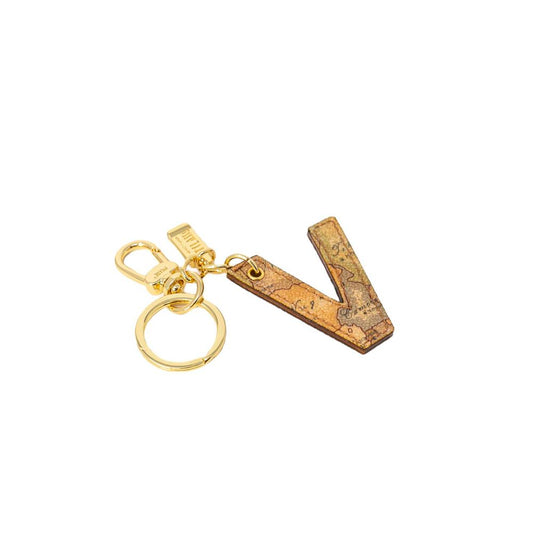 Alviero Martini Prima Classe Beige Leather Keychain