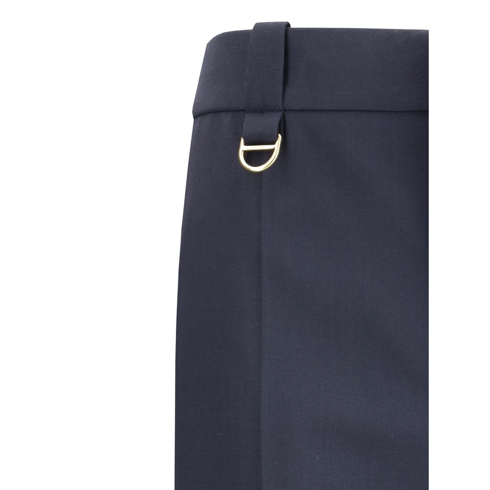 Chloé Blue Fleece Wool Casual Pants