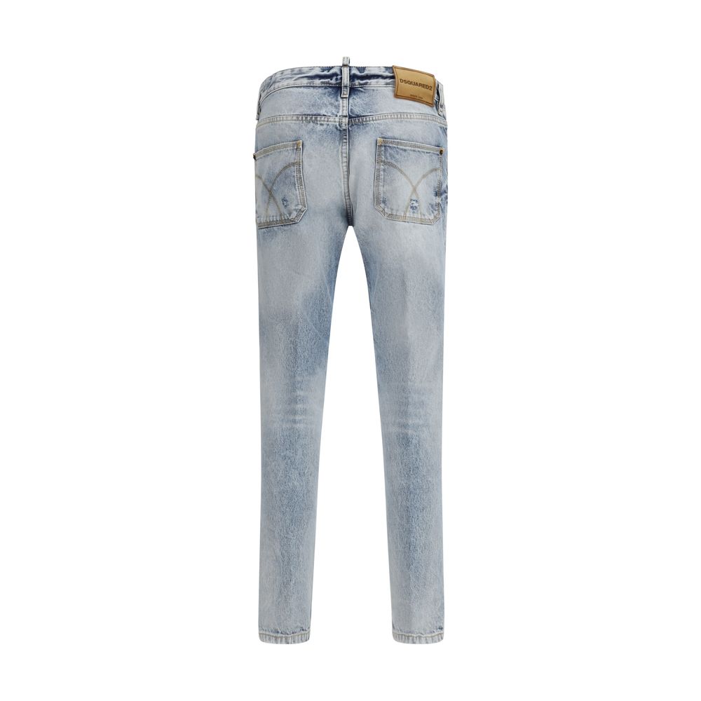 Dsquared² Blue Cotton Straight-Leg Jeans - Qutton
