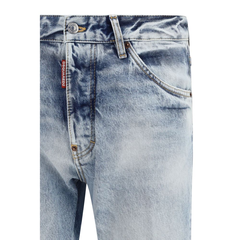 Dsquared² Blue Cotton Straight-Leg Jeans - Qutton