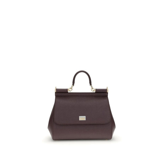 Dolce & Gabbana Bordeaux Calf Leather Bos Taurus Handbag
