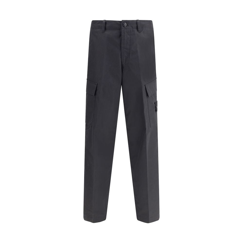 Stone Island Black Cotton Cargo Pants