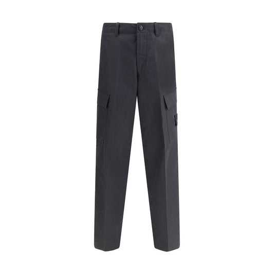 Stone Island Black Cotton Cargo Pants